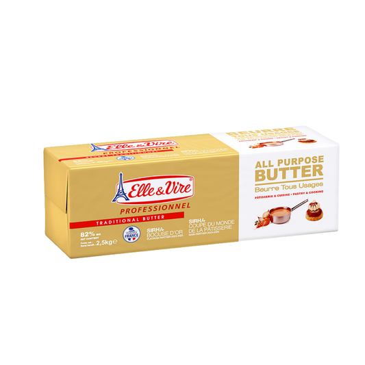 Elle & Vire All Purpose Churned Butter 2.5KG - 82% Fat